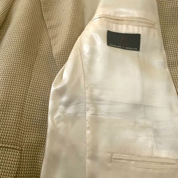 Men’s Cream Colored Blazer Size 40S - Picture 3 of 4